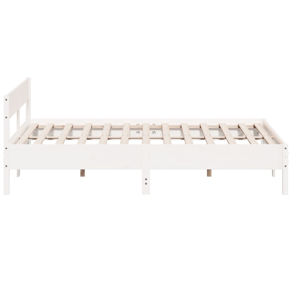 Bed Frame without Mattress White 180x200 cm Super King Solid Wood Pine