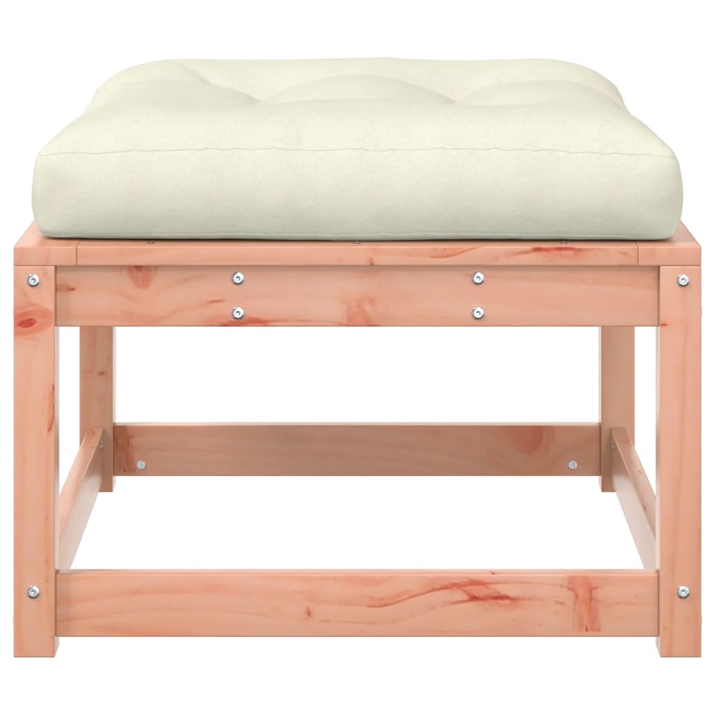 Garden Footstool with Cushions Solid Wood Douglas