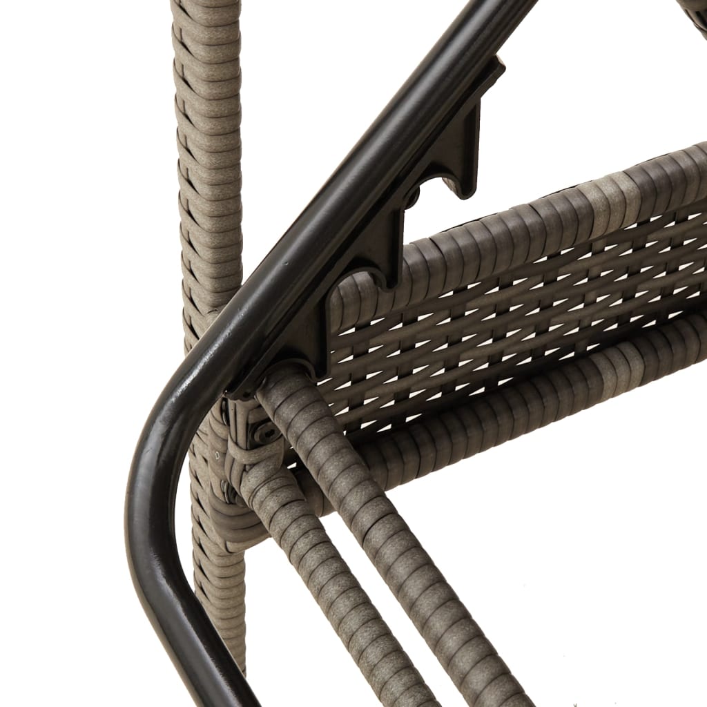 Sun Lounger with Cushion Grey 63x200x81 cm Poly Rattan (US only)