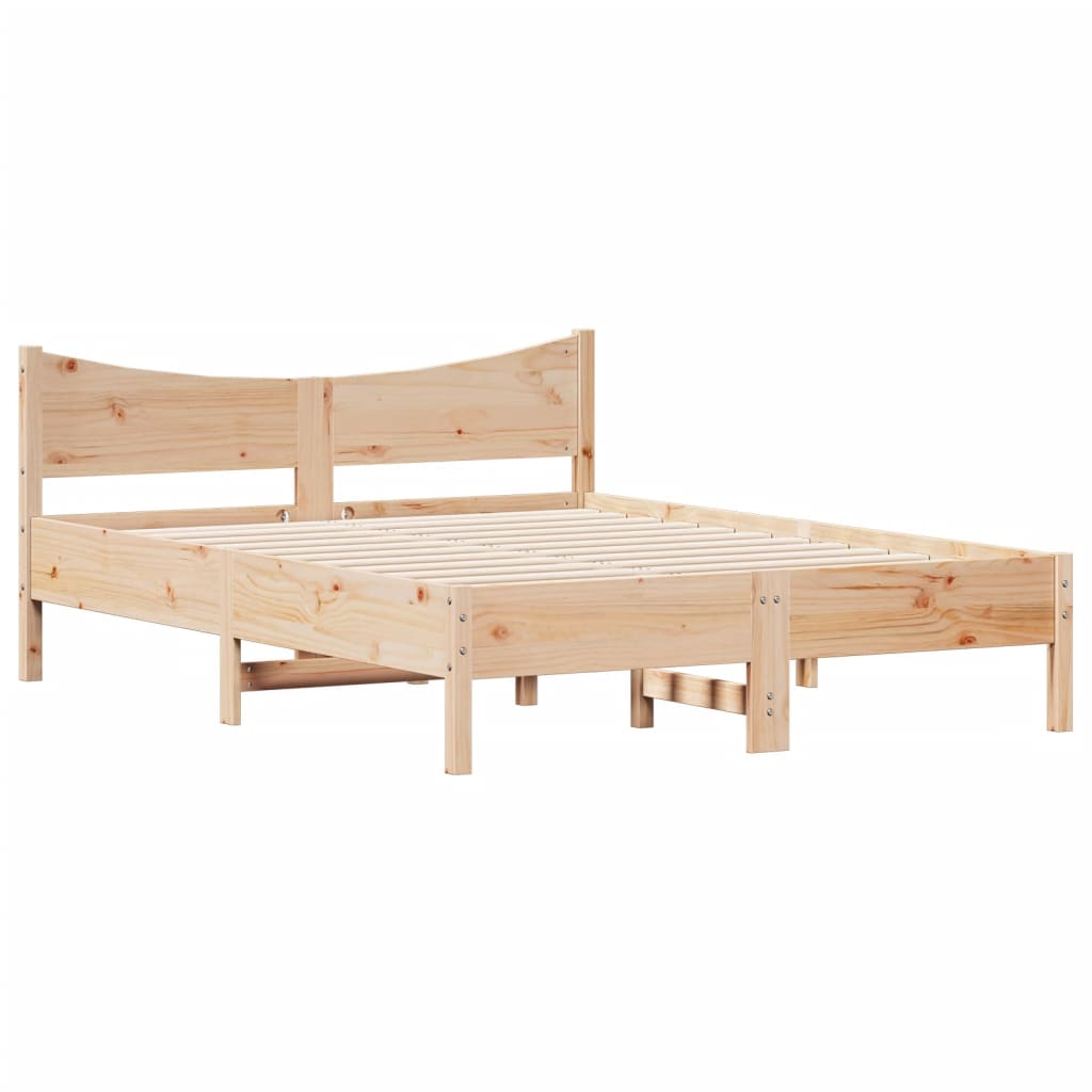 Bed Frame without Mattress 140x200 cm Solid Wood Pine