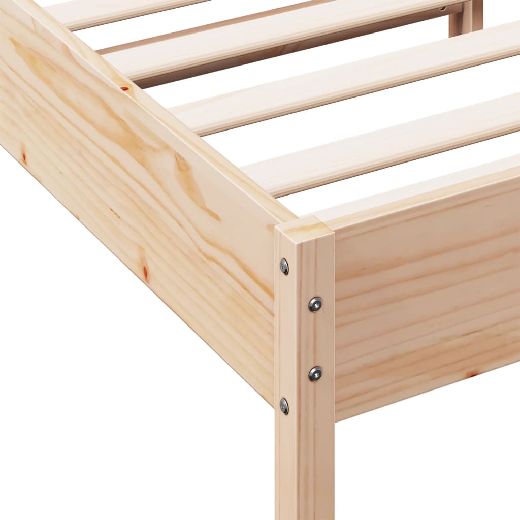 Bed Frame without Mattress 90x200 cm Solid Wood Pine