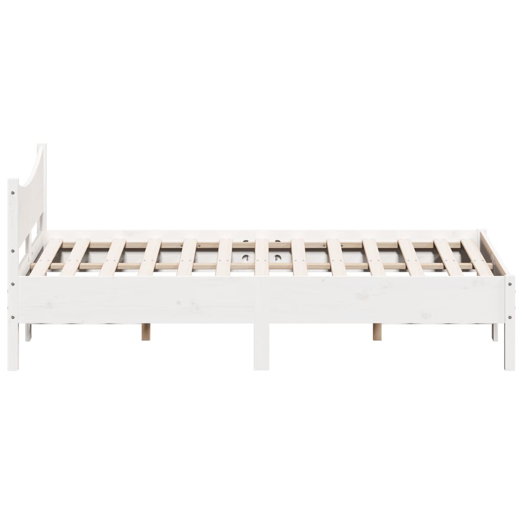 Bed Frame without Mattress White 140x190 cm Solid Wood Pine