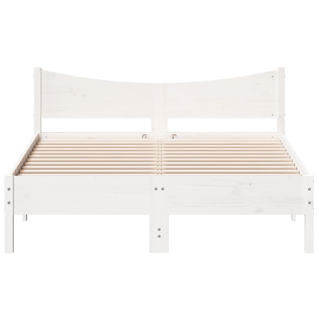 Bed Frame without Mattress White 120x190 cm Small Double Solid Wood Pine