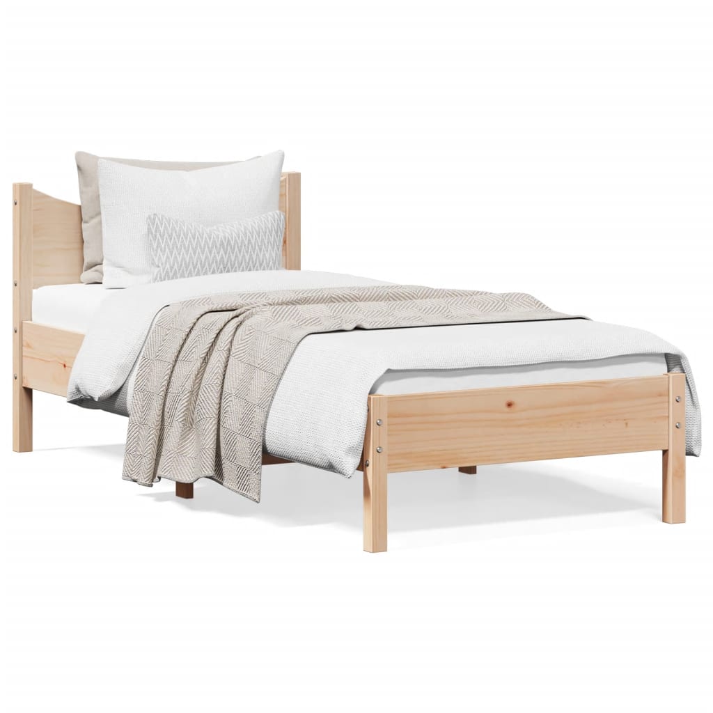 Bed Frame without Mattress 90x190 cm Single Solid Wood Pine