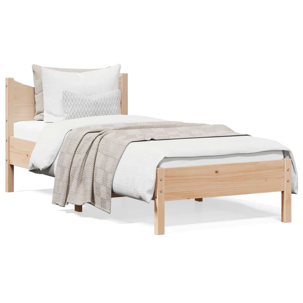 Bed Frame without Mattress 75x190 cm Small Single Solid Wood Pine