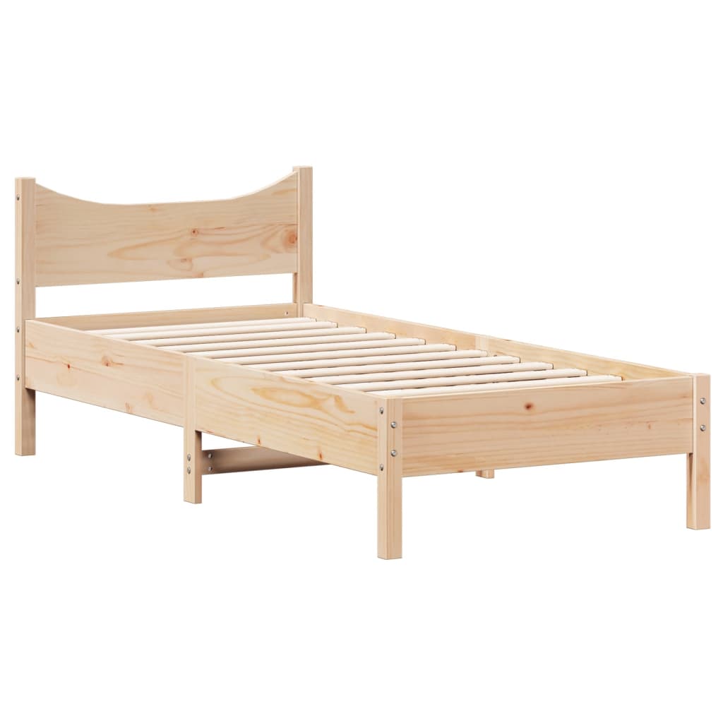 Bed Frame without Mattress 75x190 cm Small Single Solid Wood Pine