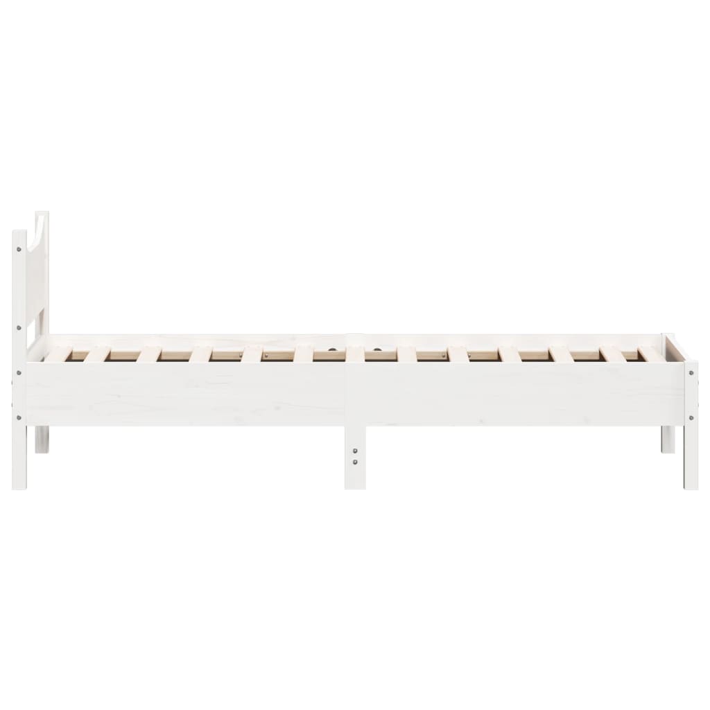Bed Frame without Mattress White 75x190 cm Small Single Solid Wood Pine