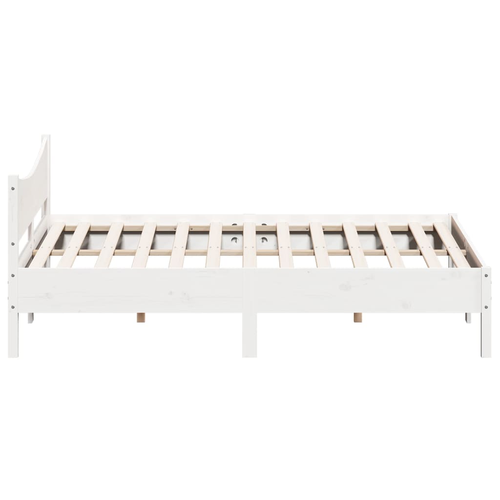 Bed Frame without Mattress White 200x200 cm Solid Wood Pine