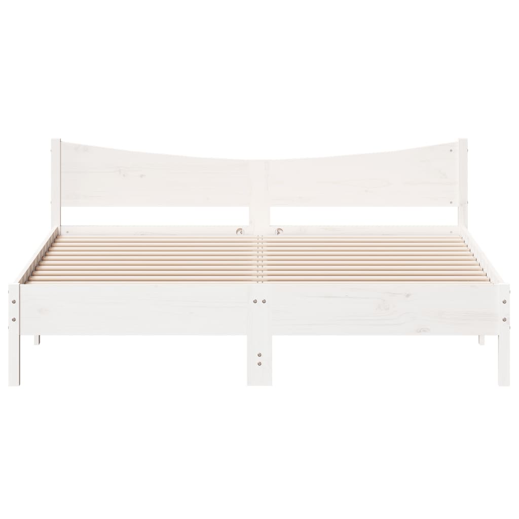 Bed Frame without Mattress White 180x200 cm Super King Solid Wood Pine