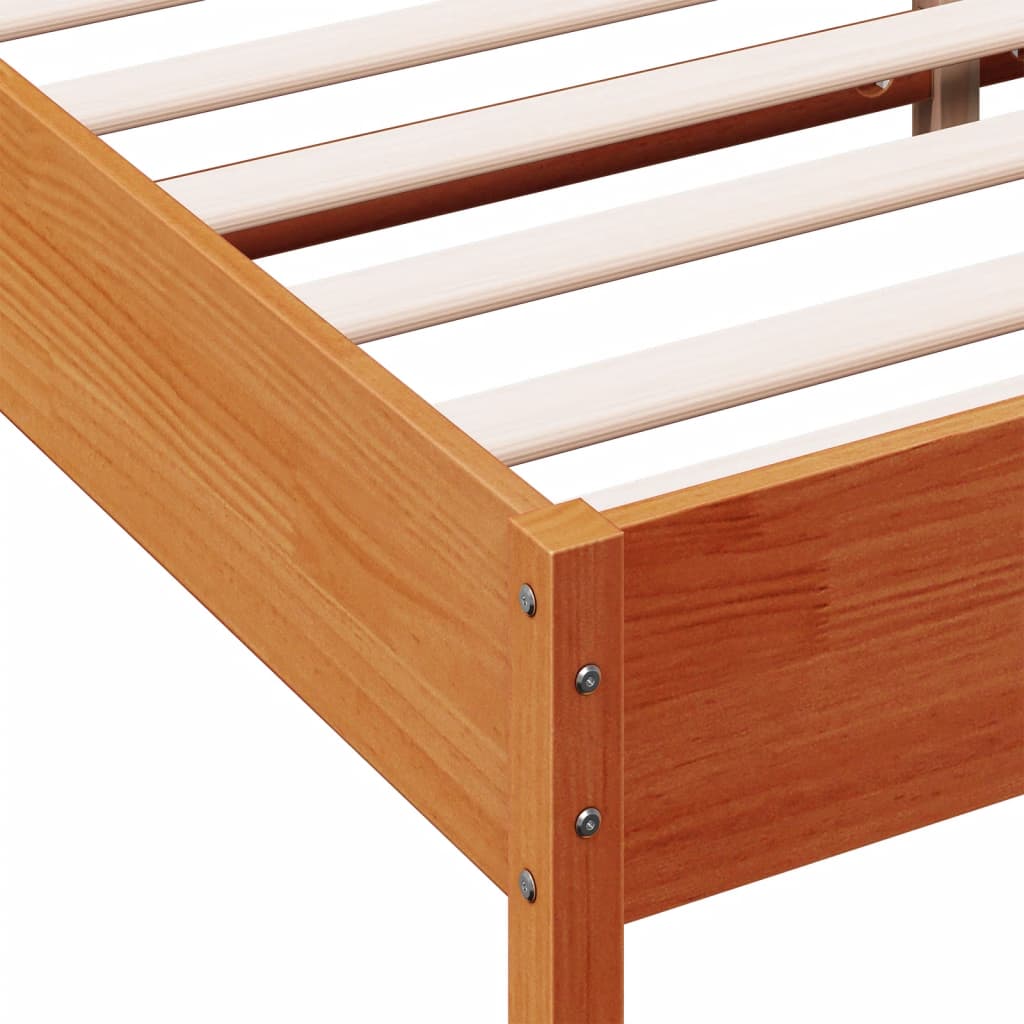 Bed Frame without Mattress Wax Brown 180x200 cm Super King Solid Wood Pine