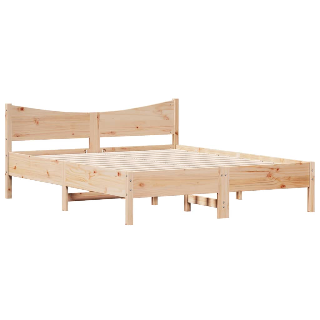 Bed Frame without Mattress 160x200 cm Solid Wood Pine