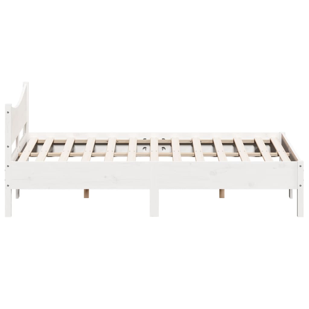 Bed Frame without Mattress White 160x200 cm Solid Wood Pine
