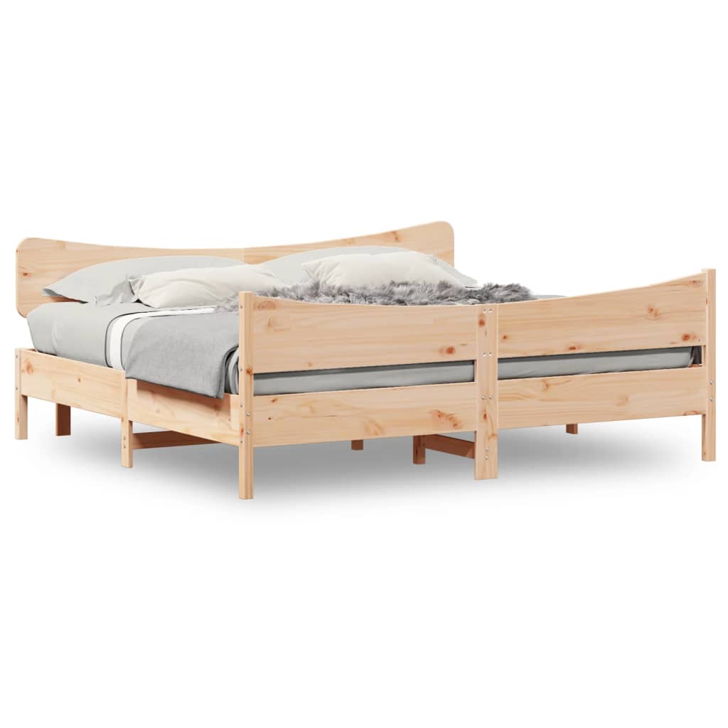 Bed Frame without Mattress 200x200 cm Solid Wood Pine