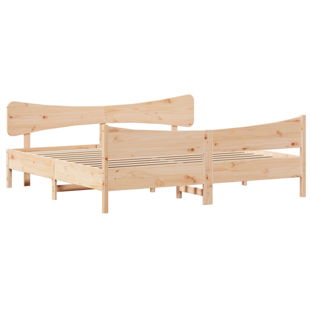 Bed Frame without Mattress 200x200 cm Solid Wood Pine