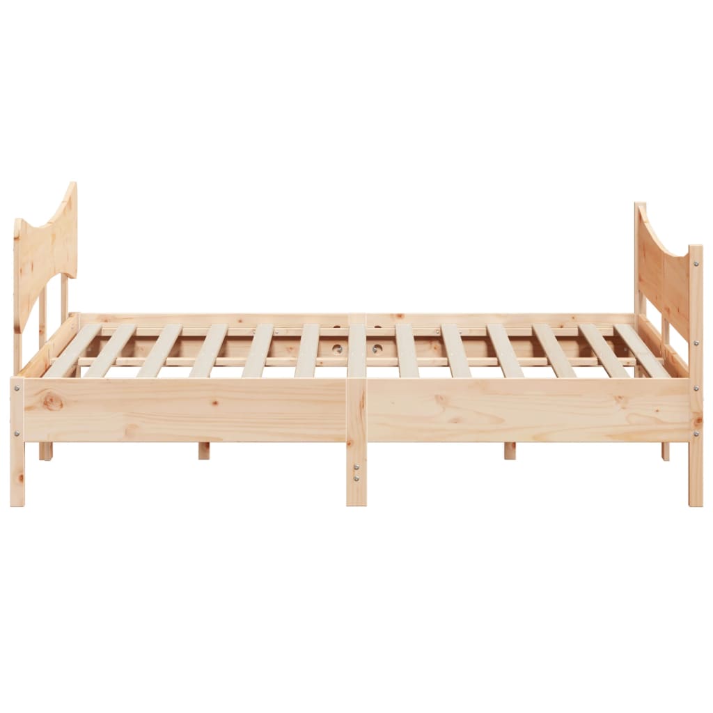 Bed Frame without Mattress 200x200 cm Solid Wood Pine