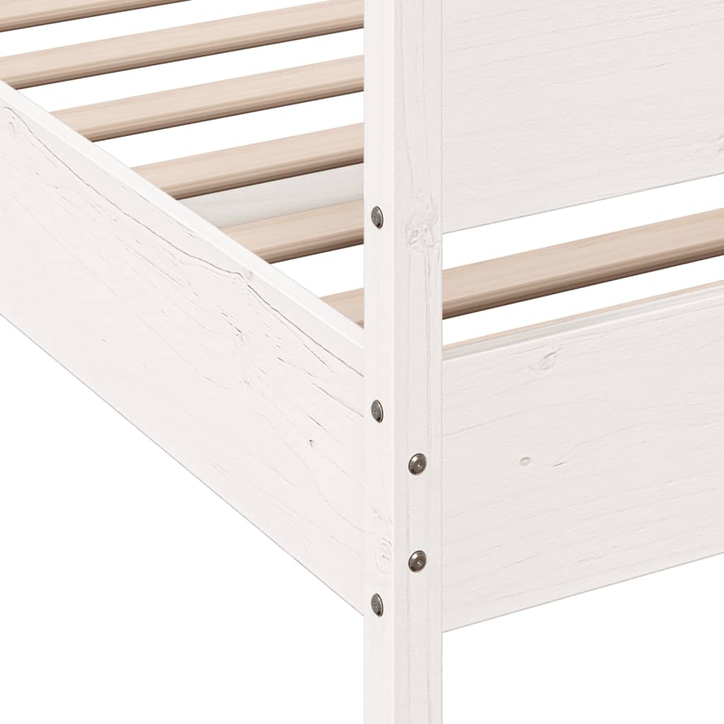 Bed Frame without Mattress White 180x200 cm Super King Solid Wood Pine