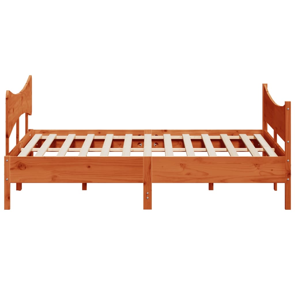 Bed Frame without Mattress Wax Brown 180x200 cm Super King Solid Wood Pine