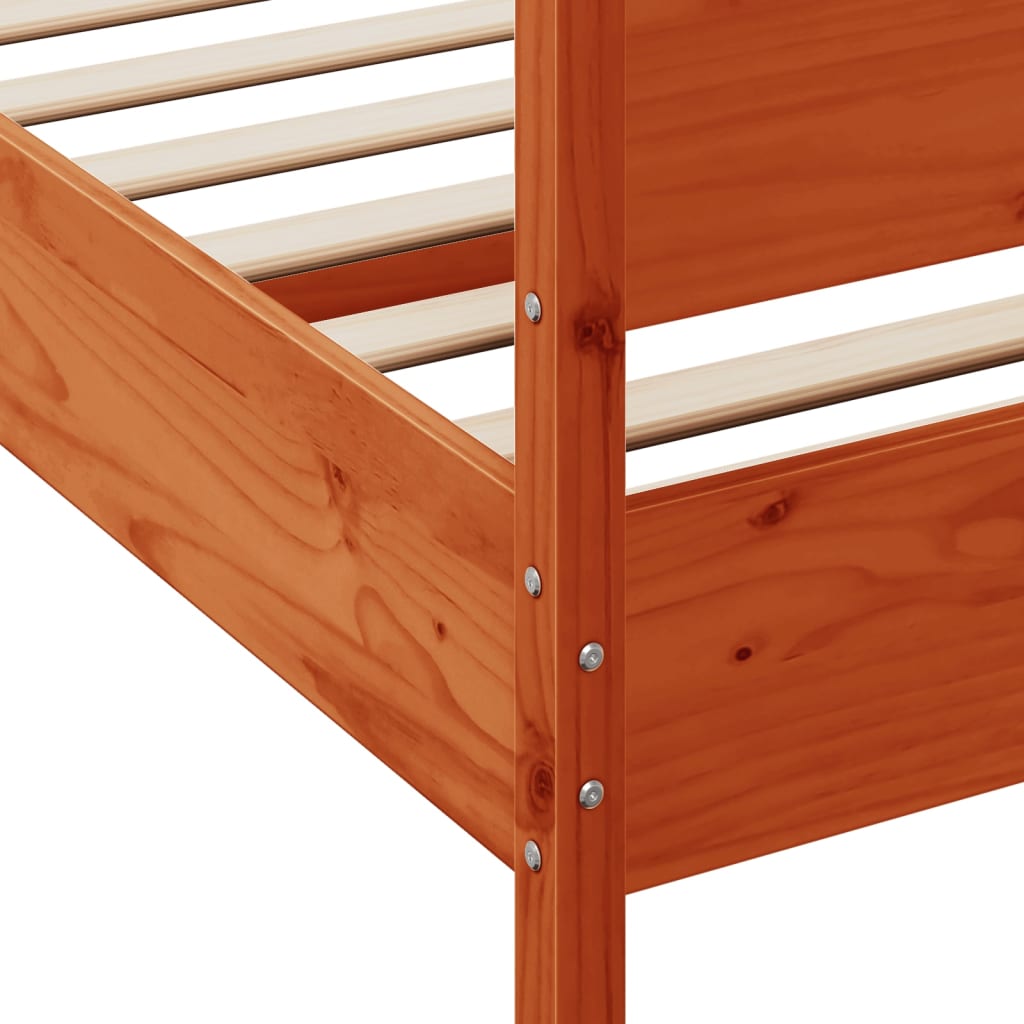 Bed Frame without Mattress Wax Brown 180x200 cm Super King Solid Wood Pine