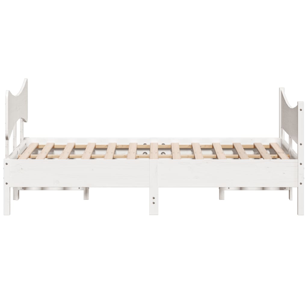 Bed Frame without Mattress White 160x200 cm Solid Wood Pine