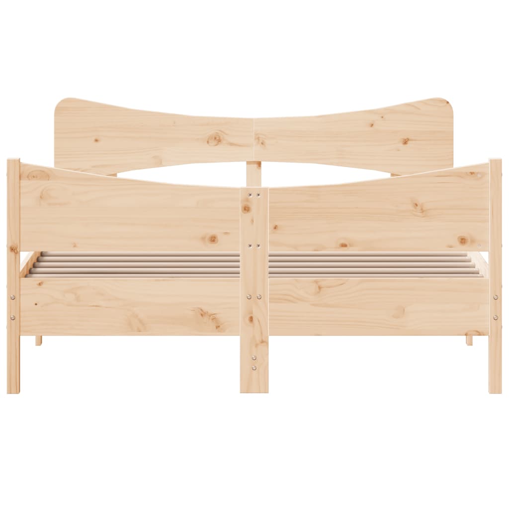 Bed Frame without Mattress 150x200 cm King Size Solid Wood Pine