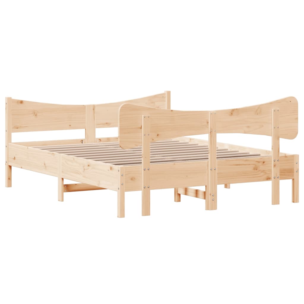 Bed Frame without Mattress 150x200 cm King Size Solid Wood Pine