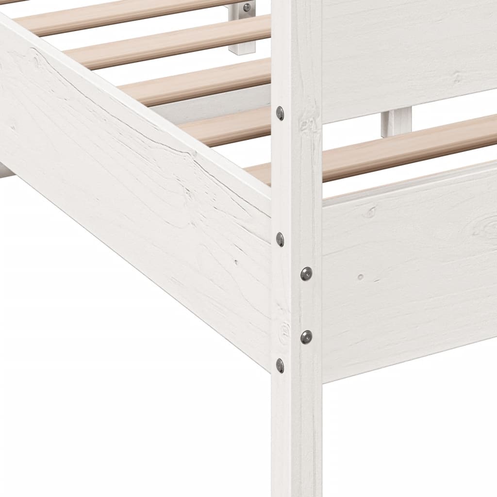 Bed Frame without Mattress White 140x200 cm Solid Wood Pine