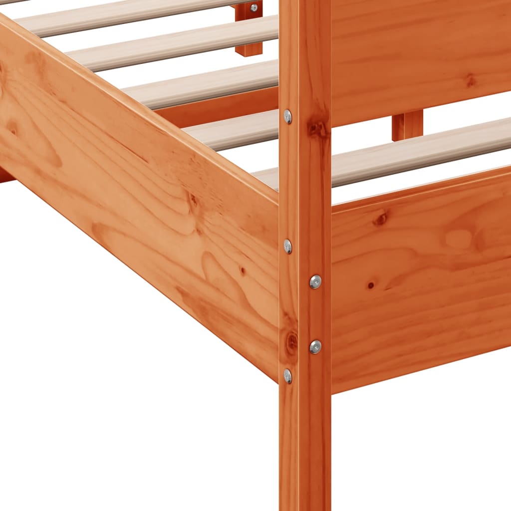 Bed Frame without Mattress Wax Brown 140x200 cm Solid Wood Pine