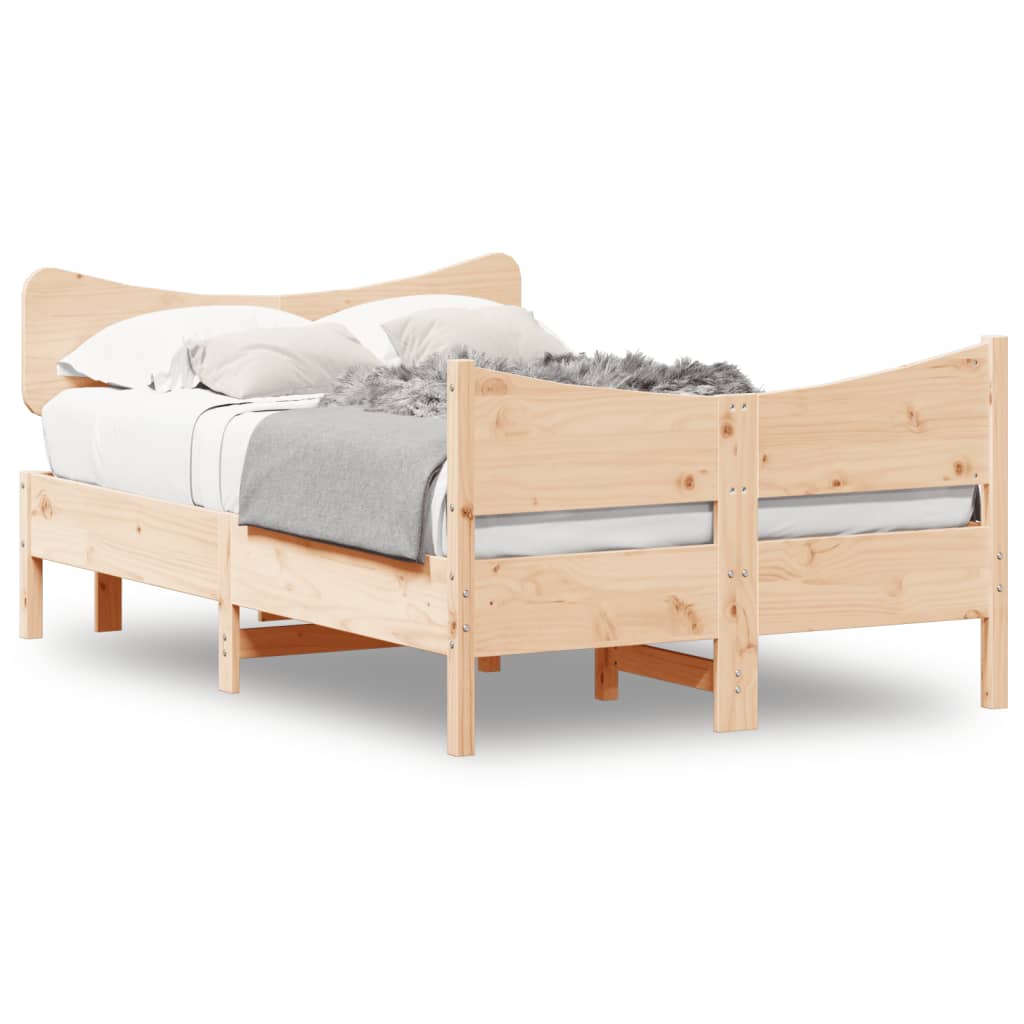Bed Frame without Mattress 120x200 cm Solid Wood Pine