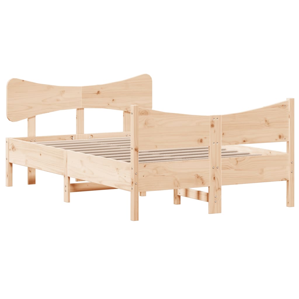 Bed Frame without Mattress 120x200 cm Solid Wood Pine