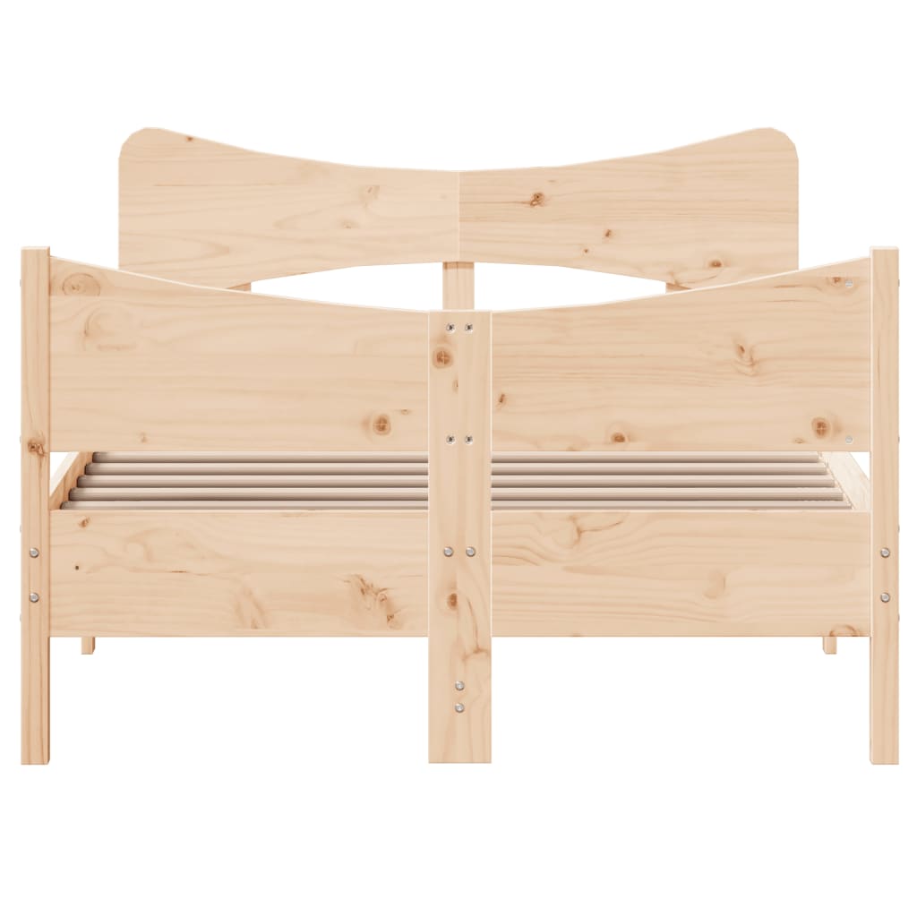 Bed Frame without Mattress 120x200 cm Solid Wood Pine