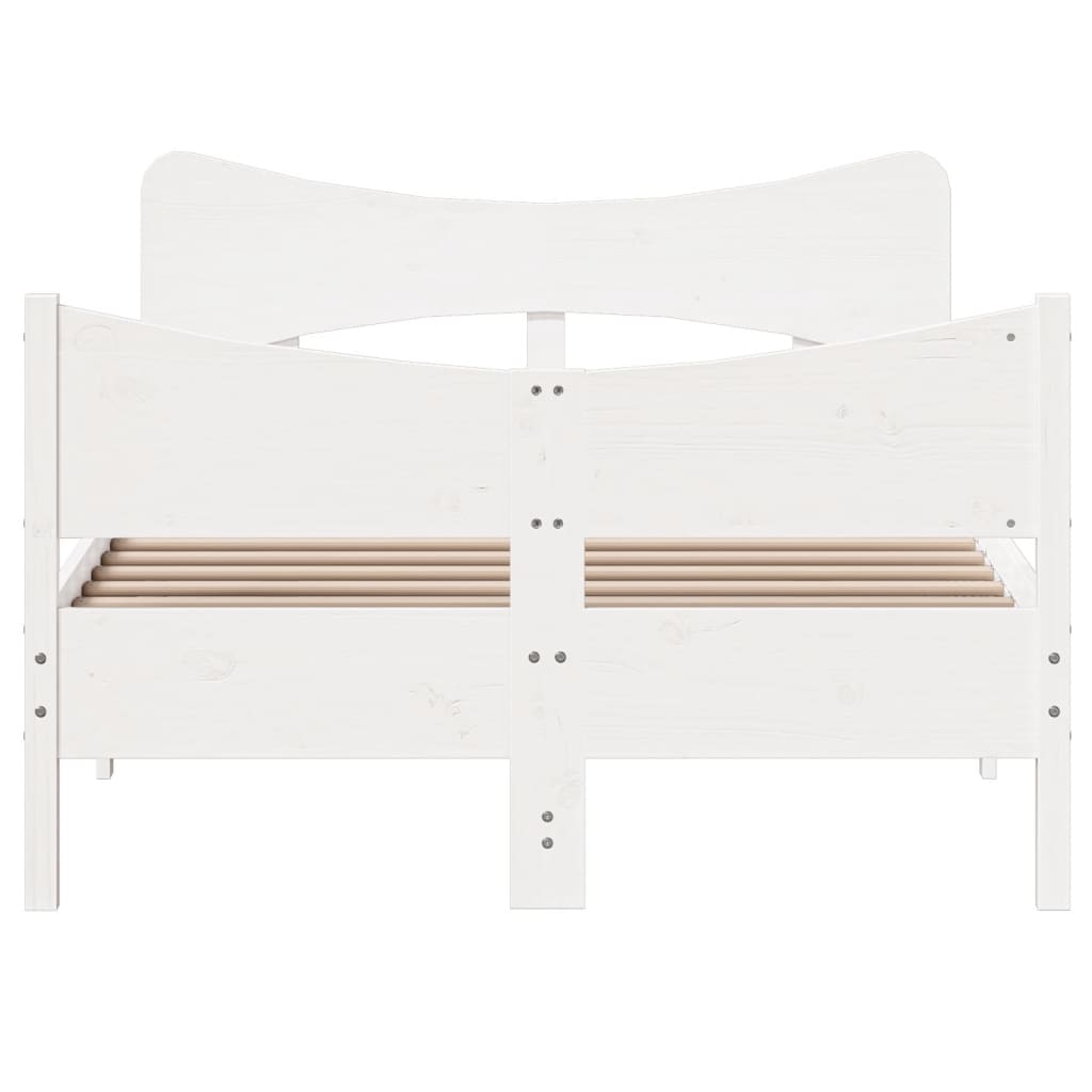 Bed Frame without Mattress White 120x200 cm Solid Wood Pine