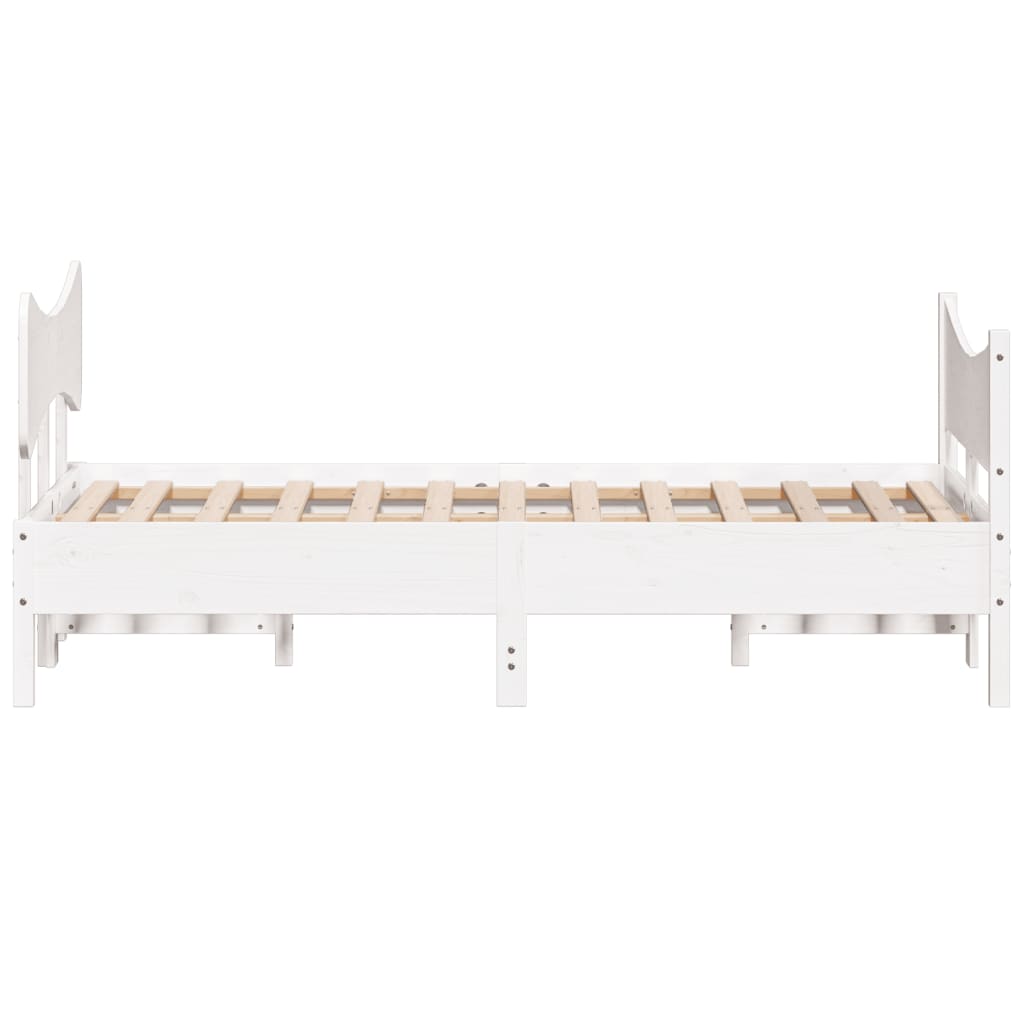Bed Frame without Mattress White 120x200 cm Solid Wood Pine