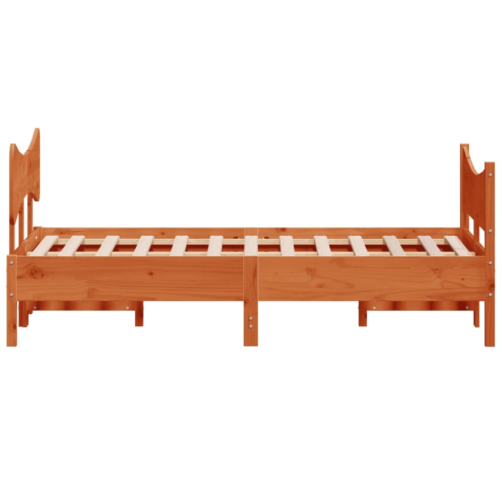 Bed Frame without Mattress Wax Brown 120x200 cm Solid Wood Pine