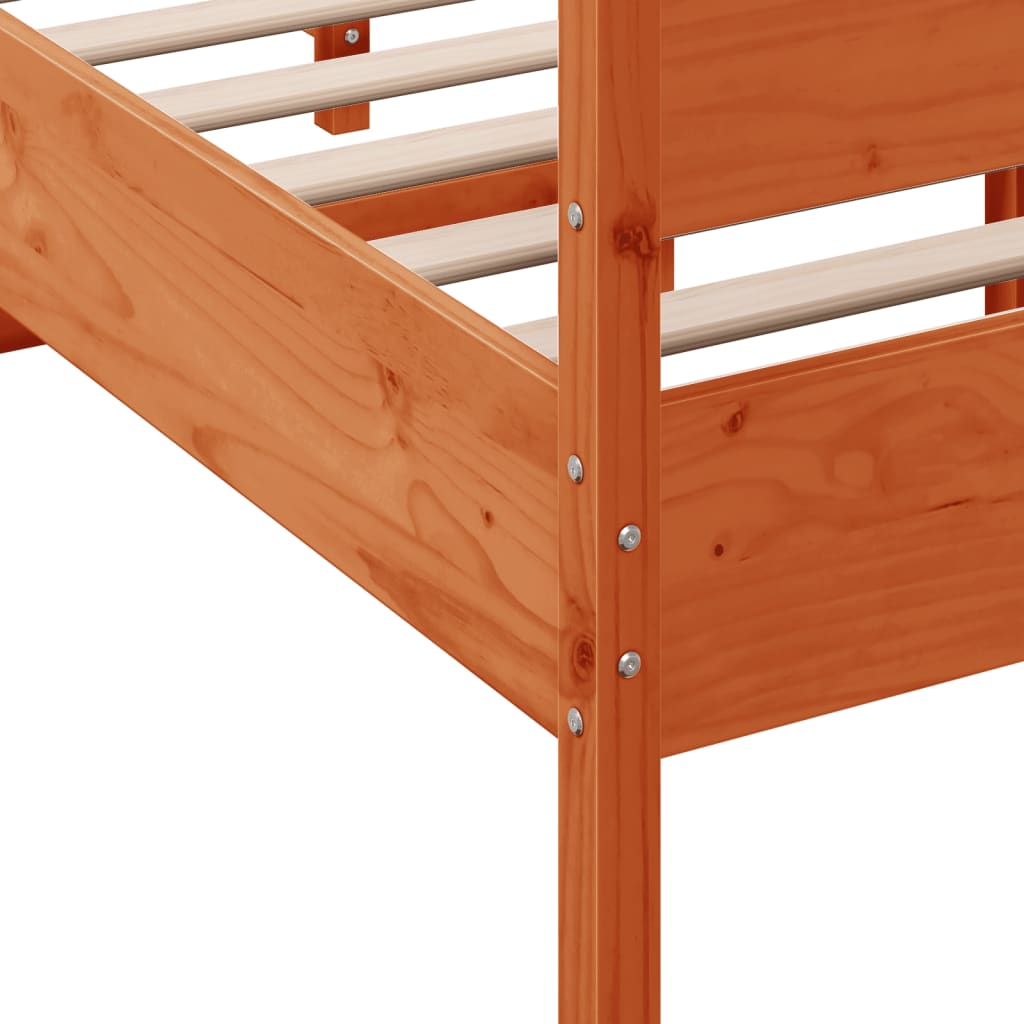 Bed Frame without Mattress Wax Brown 120x200 cm Solid Wood Pine