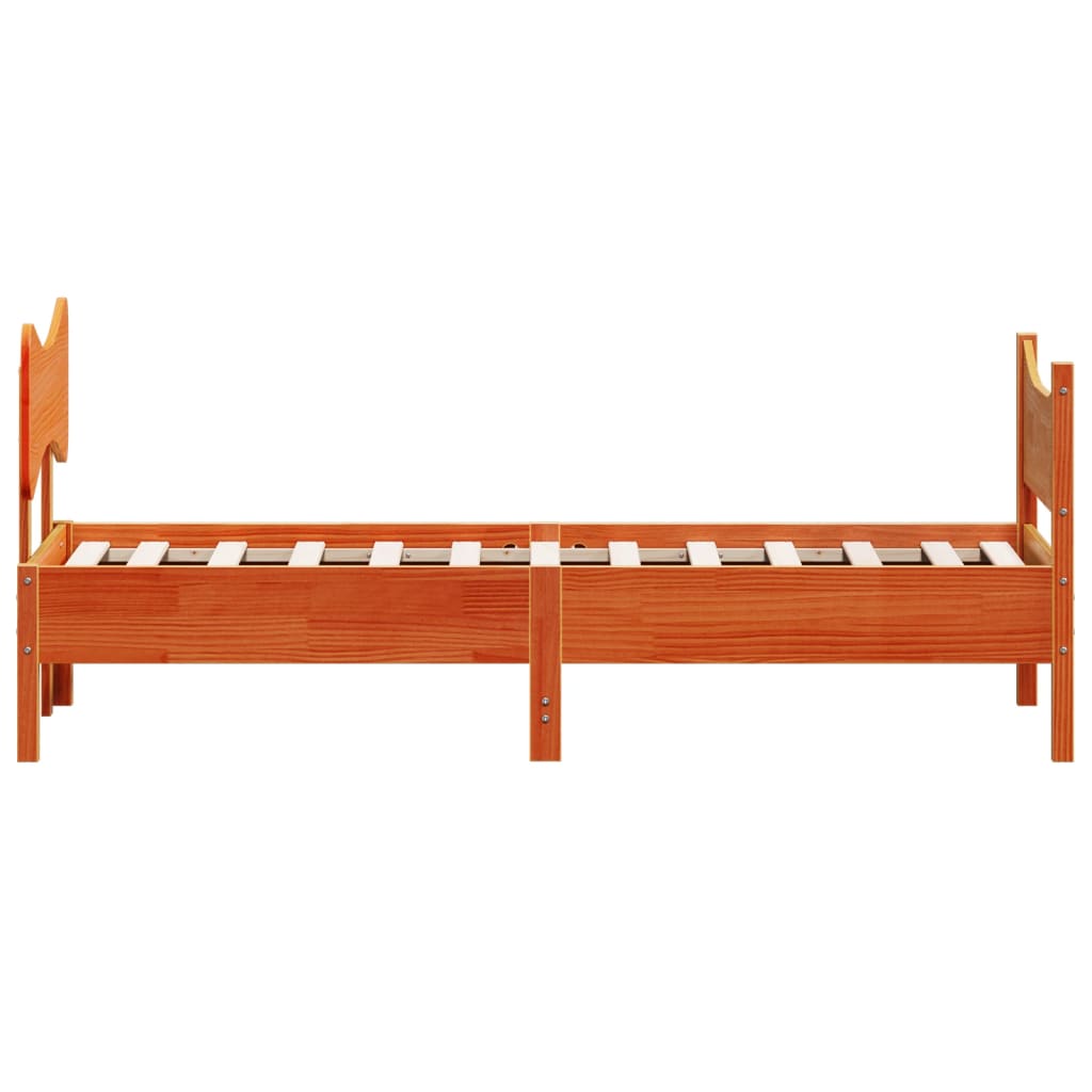 Bed Frame without Mattress Wax Brown 100x200 cm Solid Wood Pine