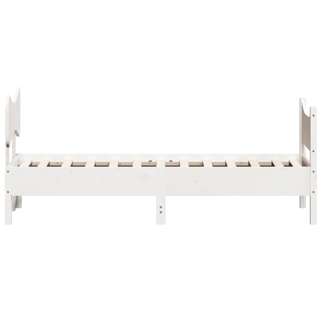 Bed Frame without Mattress White 90x200 cm Solid Wood Pine