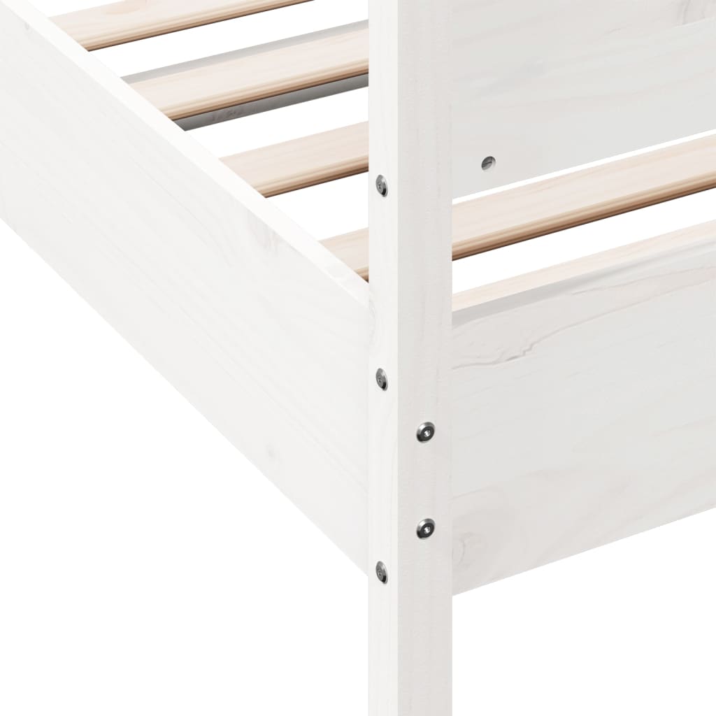 Bed Frame without Mattress White 90x200 cm Solid Wood Pine