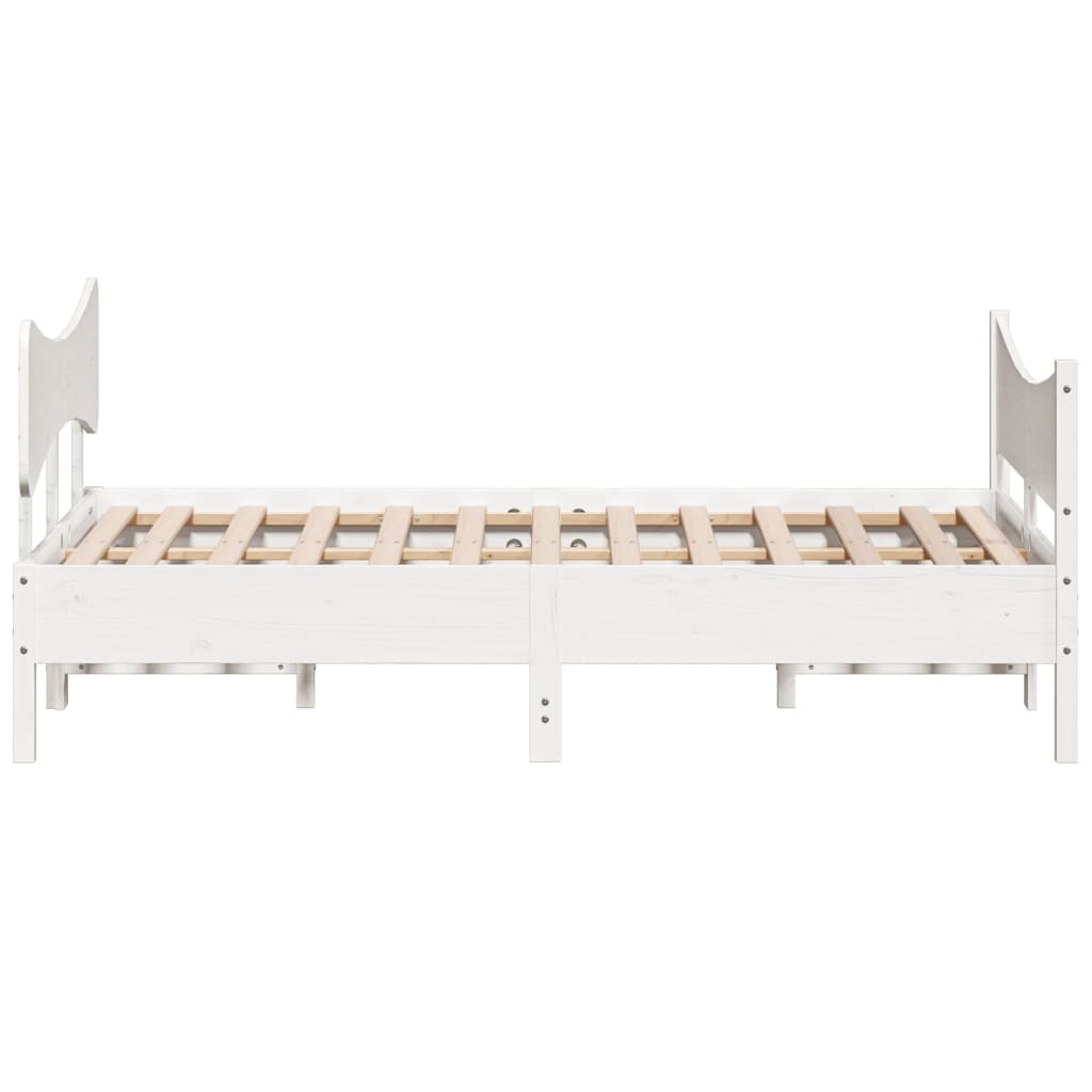 Bed Frame without Mattress White 140x190 cm Solid Wood Pine