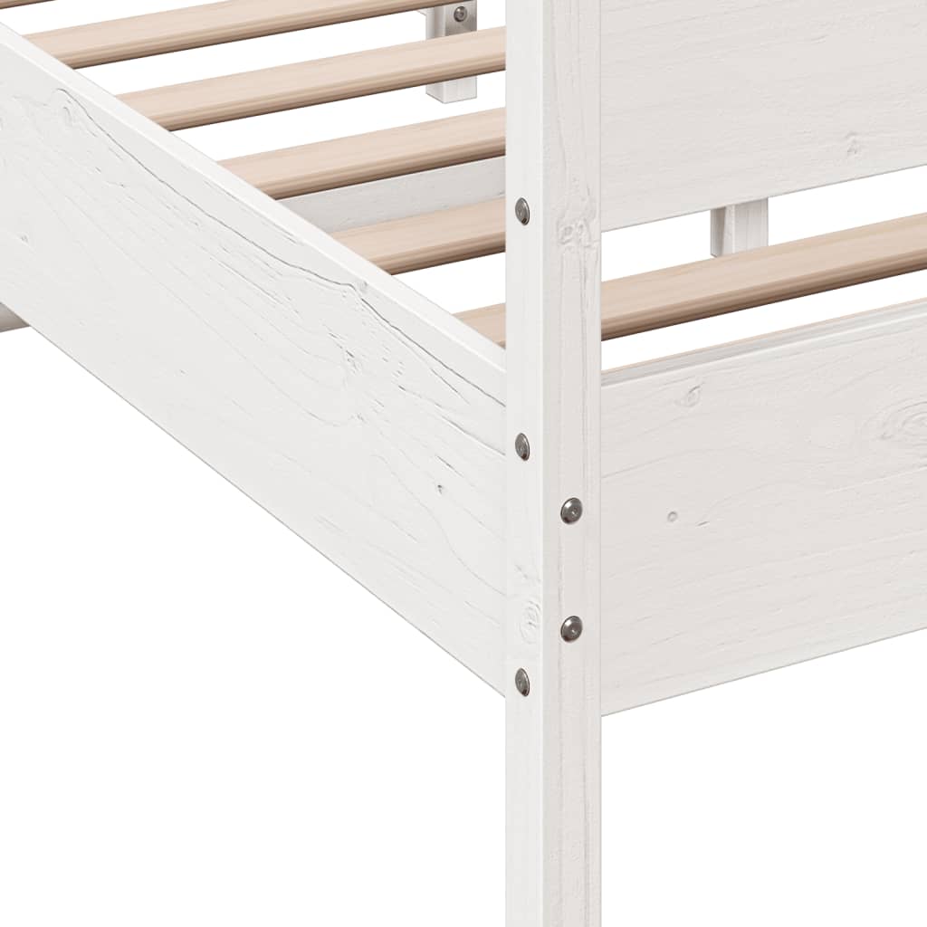 Bed Frame without Mattress White 140x190 cm Solid Wood Pine