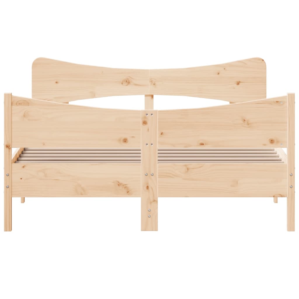 Bed Frame without Mattress 135x190 cm Double Solid Wood Pine