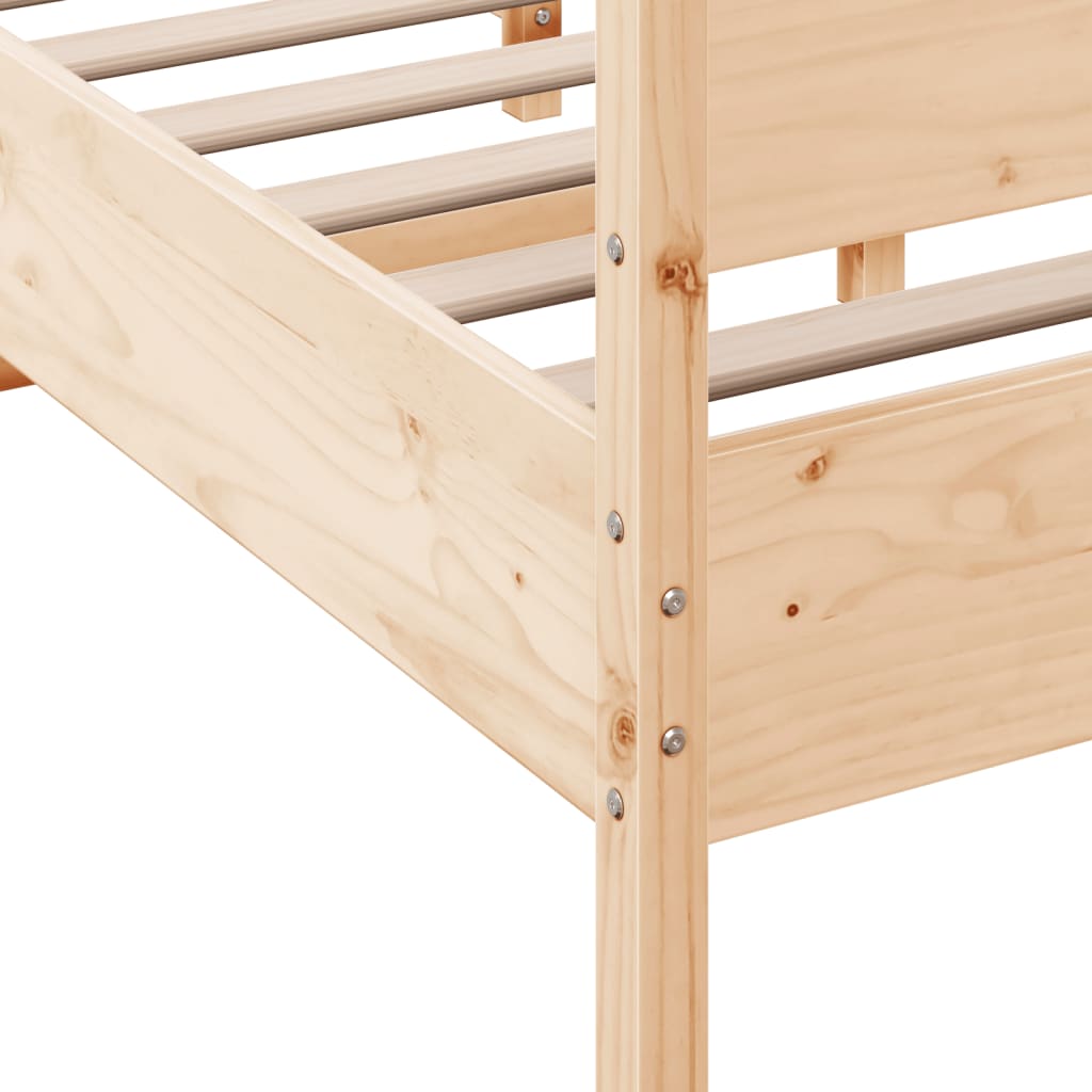 Bed Frame without Mattress 135x190 cm Double Solid Wood Pine
