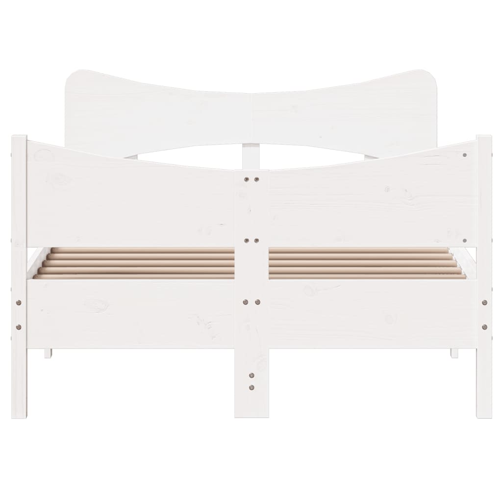 Bed Frame without Mattress White 120x190 cm Small Double Solid Wood Pine