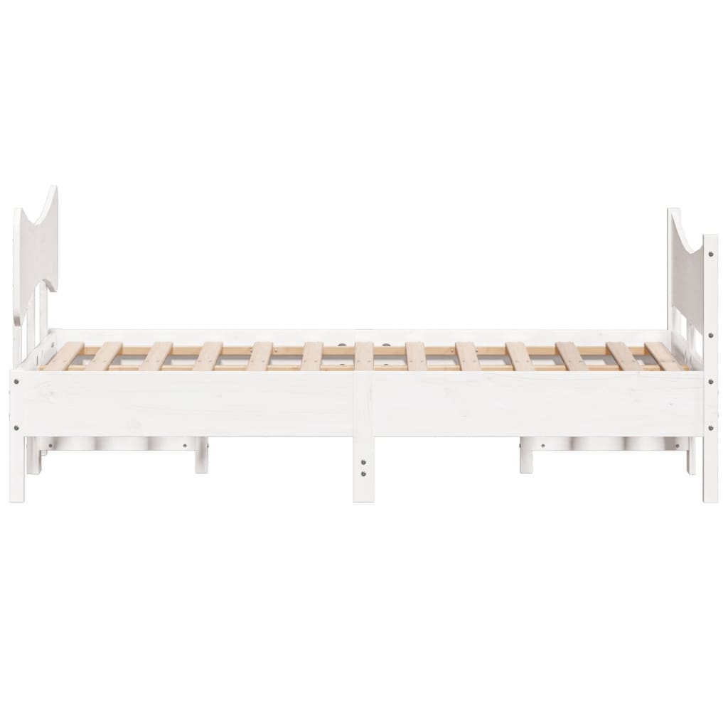 Bed Frame without Mattress White 120x190 cm Small Double Solid Wood Pine