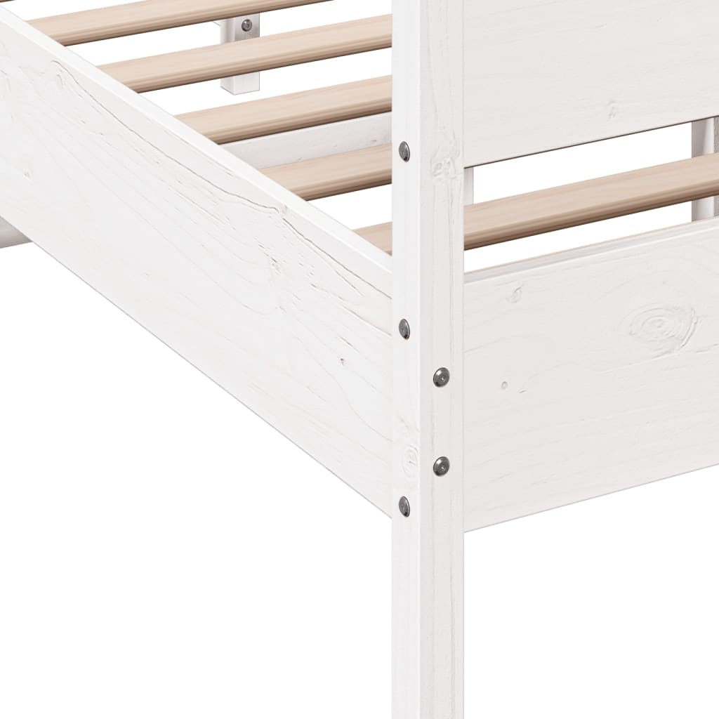 Bed Frame without Mattress White 120x190 cm Small Double Solid Wood Pine