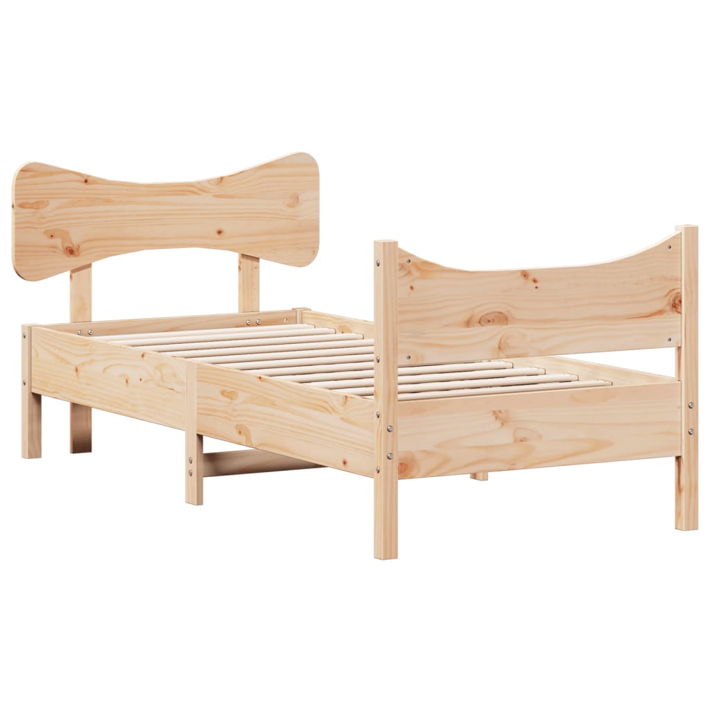 Bed Frame without Mattress 75x190 cm Small Single Solid Wood Pine