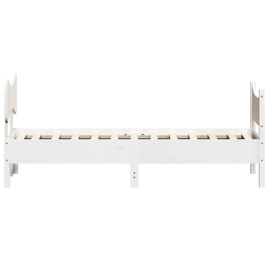 Bed Frame without Mattress White 75x190 cm Small Single Solid Wood Pine