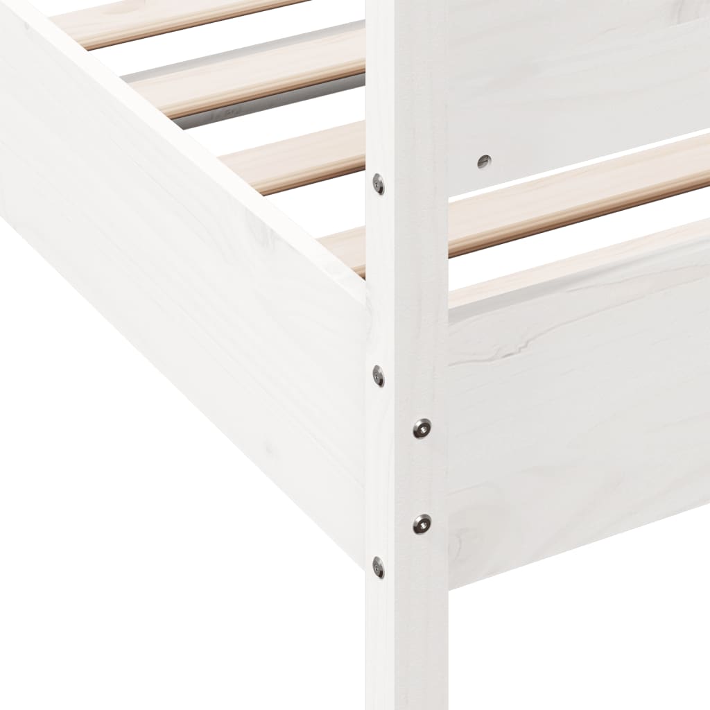 Bed Frame without Mattress White 75x190 cm Small Single Solid Wood Pine