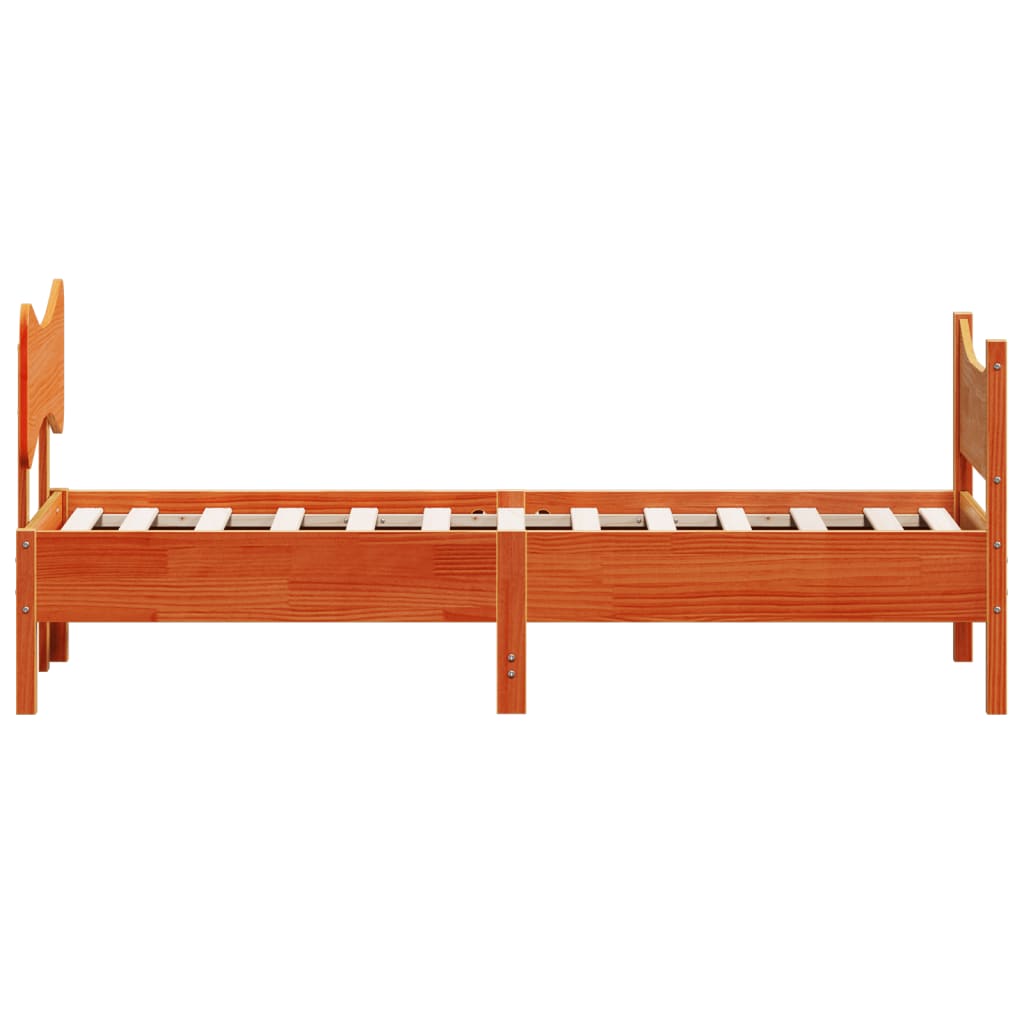 Bed Frame without Mattress Wax Brown 75x190 cm Small Single Solid Wood Pine