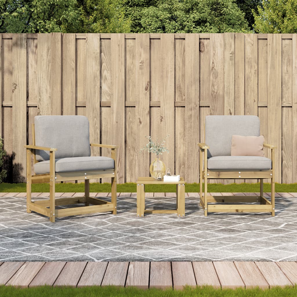 3 Piece Garden Lounge Set Impregnated Wood Pine