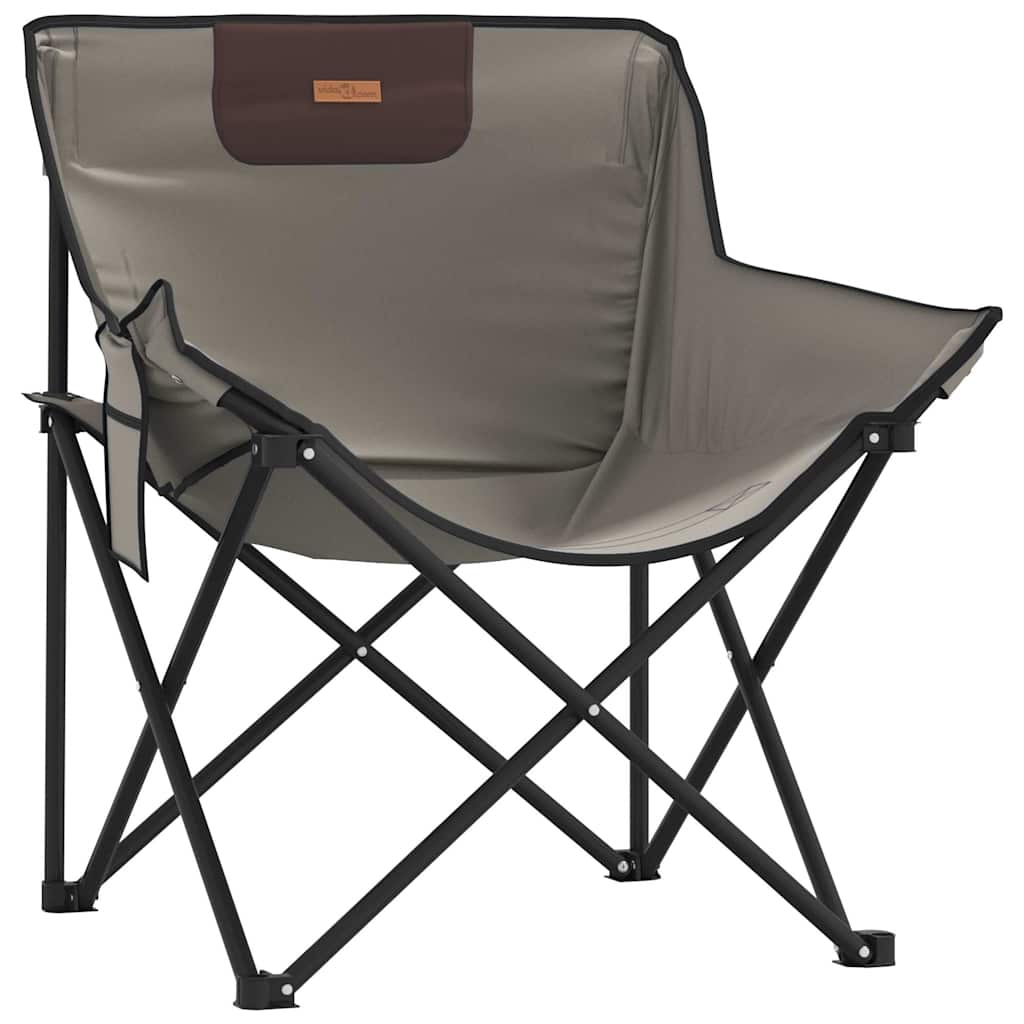 Camping Chairs with Pocket Foldable 2 pcs Grey
